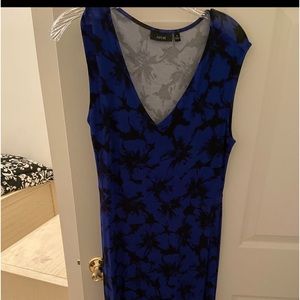 Black and blue long dress